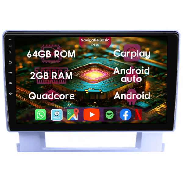 Navigatie dedicata Buick Excelle 2010-2014, 2GB RAM 64GB ROM, Quad Core, Display 9" IPS Full HD, Carplay&Android Auto, Android 14, Suport camere AHD