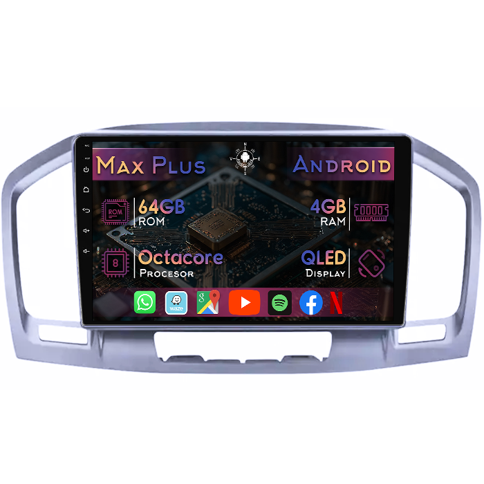 Navigatie dedicata Opel Insignia 2008-2013, 4GB RAM 64GB ROM, Octacore, Display 9" QLED, Carplay&Android Auto, Android 14, Suport camere AHD - imagine 1