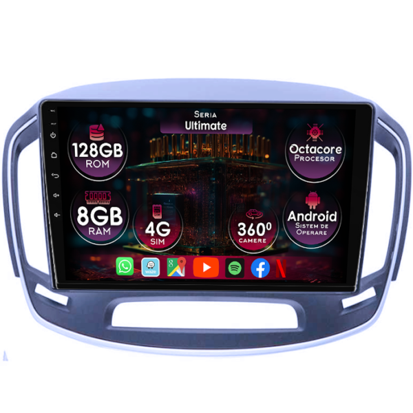Navigatie dedicata Buick Regal 2014+, 8GB RAM 128GB ROM, Octacore, Platforma TS18, Display 10" QLED, Carplay&Android Auto, Android 14, Ventilator Activ