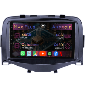 Navigatie dedicata Citroen C1 2016, 4GB RAM 64GB ROM, Octacore, Display 9" QLED, Carplay&Android Auto, Android 14, Suport camere AHD - imagine 1