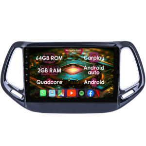 Navigatie dedicata Jeep Compass 2016-2018, 2GB RAM 64GB ROM, Quad Core, Display 10" IPS Full HD, Carplay&Android Auto, Android 14, Suport camere AHD - imagine 1
