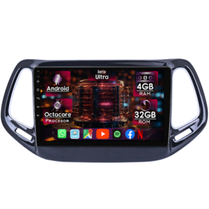 Navigatie dedicata Jeep Compass 2016-2018, 4GB RAM 32GB ROM, Octacore, Display 10" QLED 2K, Carplay&Android Auto, Android 14, Ventilator Activ - imagine 1