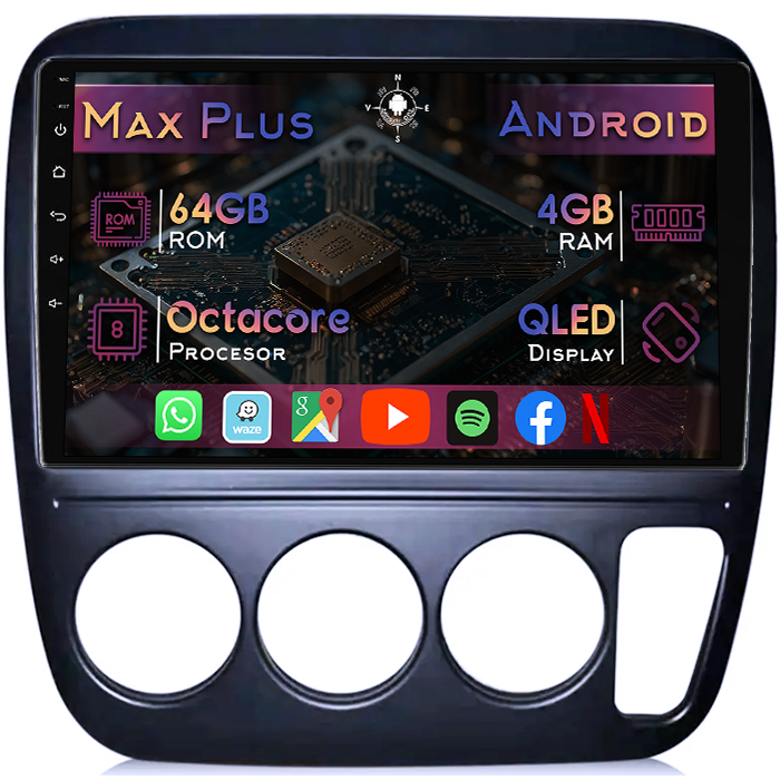 Navigatie dedicata Honda CR-V 1 1998, 4GB RAM 64GB ROM, Octacore, Display 9" QLED, Carplay&Android Auto, Android 14, Suport camere AHD - imagine 1