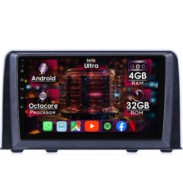 Navigatie dedicata Honda CR-V 5 2016-2018, 4GB RAM 32GB ROM, Octacore, Display 9" QLED 2K, Carplay&Android Auto, Android 14, Ventilator Activ