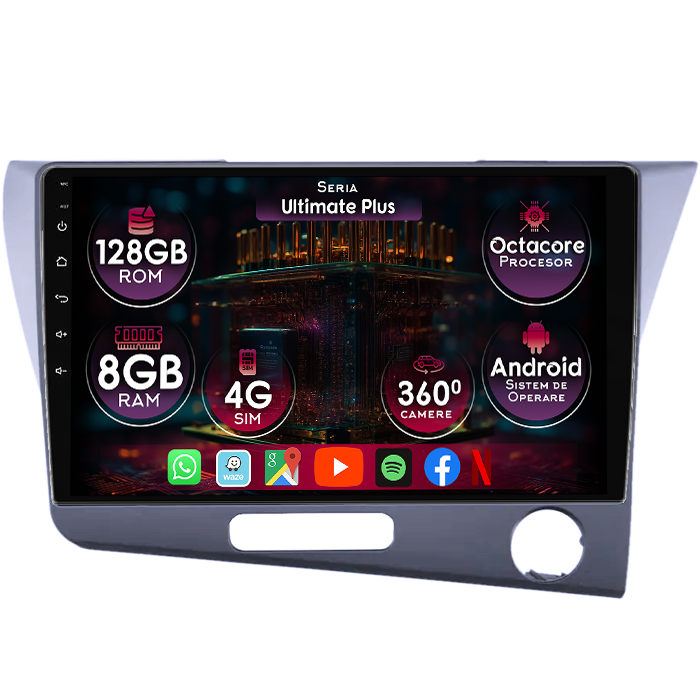 Navigatie dedicata Honda CR-Z, 8GB RAM 128GB ROM, Octacore, Platforma 7862, Display 9" QLED 2K, Carplay&Android Auto, Android 14, Ventilator Activ - imagine 1