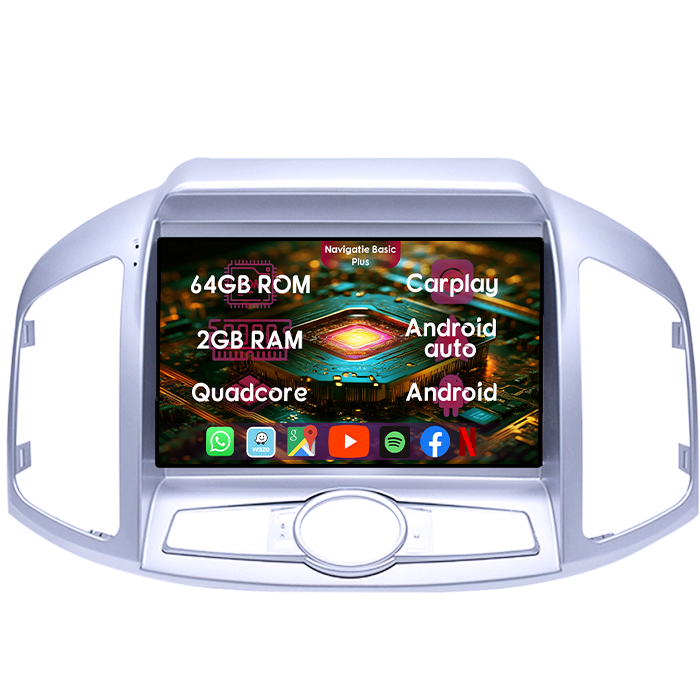 Navigatie dedicata Chevrolet Captiva 2012-2017, 2GB RAM 64GB ROM, Quad Core, Display 10" IPS Full HD, Carplay&Android Auto, Android 14, Suport camere AHD - imagine 1