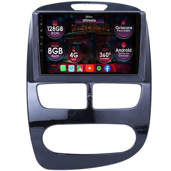 Navigatie dedicata Renault Captur 2016-2019, 8GB RAM 128GB ROM, Octacore, Platforma TS18, Display 9" QLED, Carplay&Android Auto, Android 14, Ventilator Activ