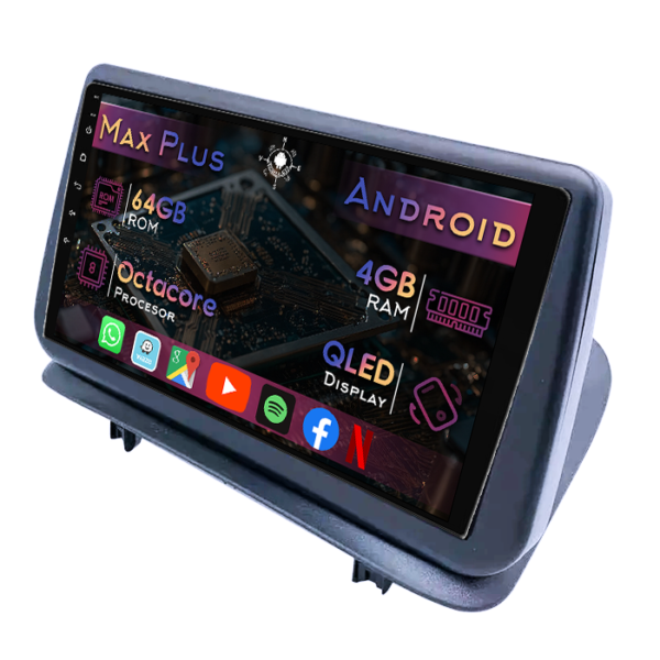 Navigatie dedicata Renault Clio 3 2005-2012, 4GB RAM 64GB ROM, Octacore, Display 9" QLED, Carplay&Android Auto, Android 14, Suport camere AHD