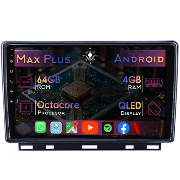 Navigatie dedicata Renault Clio 5 2019+, 4GB RAM 64GB ROM, Octacore, Display 9" QLED, Carplay&Android Auto, Android 14, Suport camere AHD