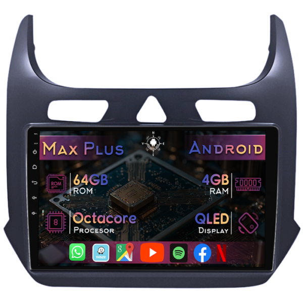 Navigatie dedicata Chevrolet Cobalt 2011-2018, 4GB RAM 64GB ROM, Octacore, Display 9" QLED, Carplay&Android Auto, Android 14, Suport camere AHD