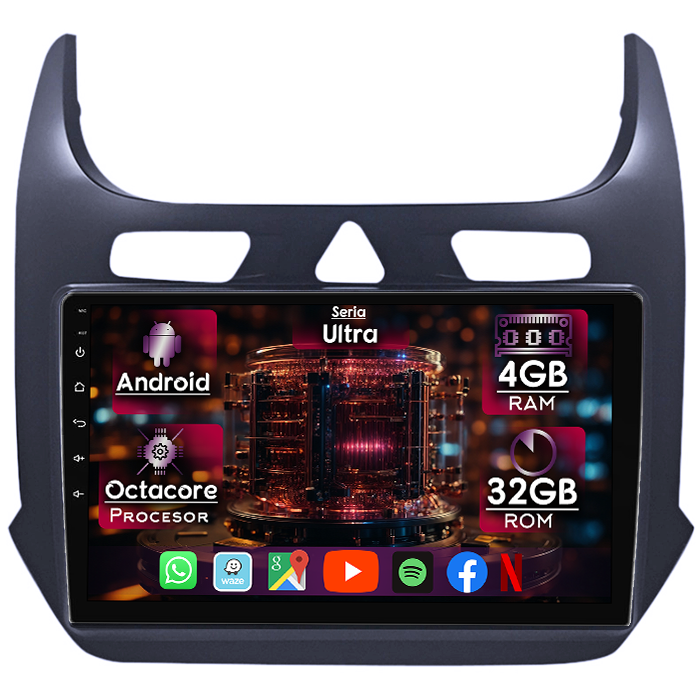 Navigatie dedicata Chevrolet Cobalt 2011-2018, 4GB RAM 32GB ROM, Octacore, Display 9" QLED, Carplay&Android Auto, Android 14, Ventilator Activ - imagine 1