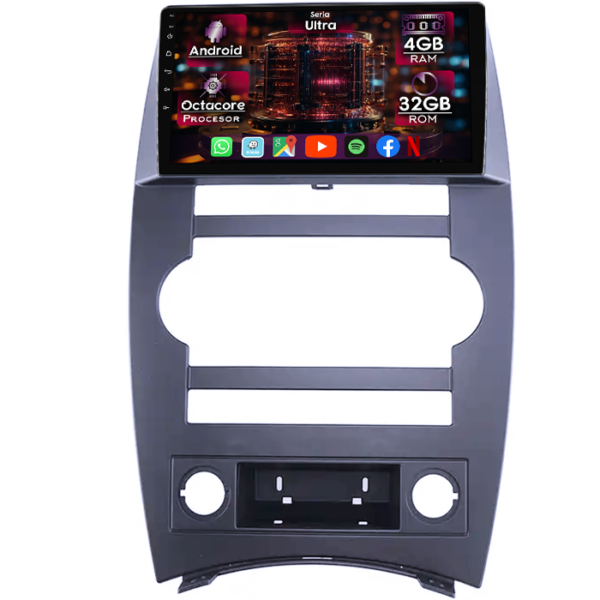 Navigatie dedicata Jeep Commander 2007-2008, 4GB RAM 32GB ROM, Octacore, Display 9" QLED, Carplay&Android Auto, Android 14, Ventilator Activ