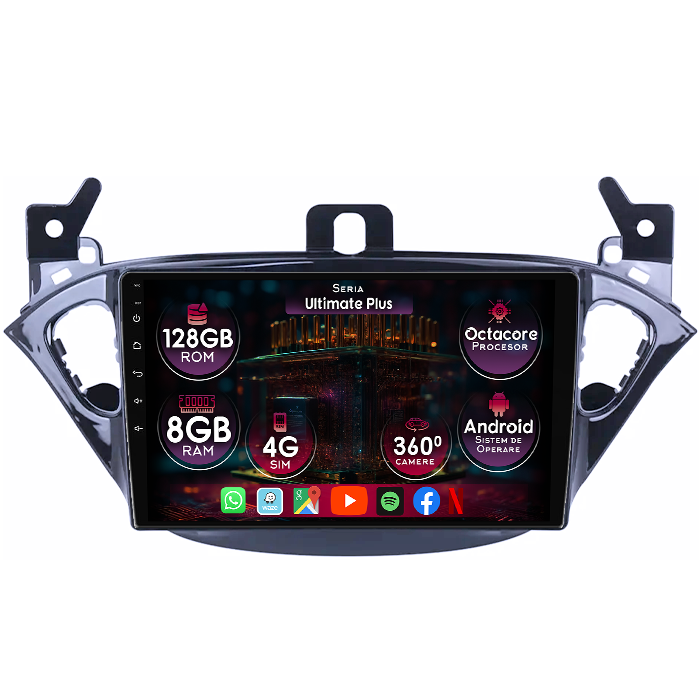 Navigatie dedicata Opel Corsa E 2014-2019, 8GB RAM 128GB ROM, Octacore, Platforma 7862, Display 9" QLED 2K, Carplay&Android Auto, Android 14, Ventilator Activ - imagine 1