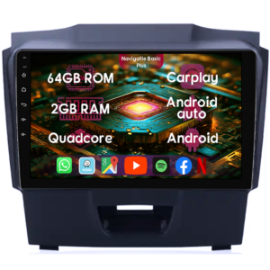 Navigatie dedicata Isuzu D-Max 2017, 2GB RAM 64GB ROM, Quad Core, Display 9" IPS Full HD, Carplay&Android Auto, Android 14, Suport camere AHD - imagine 1