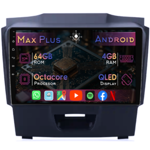 Navigatie dedicata Isuzu D-Max 2017, 4GB RAM 64GB ROM, Octacore, Display 9" QLED, Carplay&Android Auto, Android 14, Suport camere AHD - imagine 1