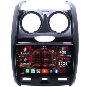 Navigatie dedicata Dacia Duster 2015, 4GB RAM 32GB ROM, Octacore, Display 9" QLED 2K, Carplay&Android Auto, Android 14, Ventilator Activ - imagine 1