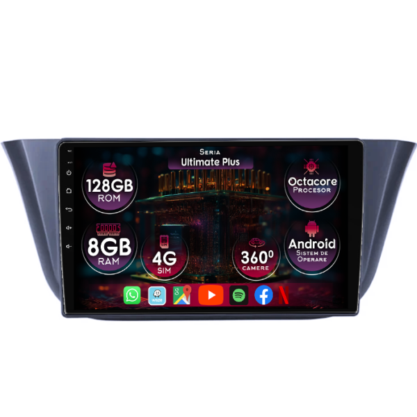 Navigatie dedicata Iveco Daily VI 2018, 8GB RAM 128GB ROM, Octacore, Platforma 7862, Display 9" QLED, Carplay&Android Auto, Android 14, Ventilator Activ
