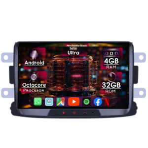 Navigatie dedicata Dacia Dokker 2012+, 4GB RAM 32GB ROM, Octacore, Display 8" QLED, Carplay&Android Auto, Android 14, Ventilator Activ - imagine 1