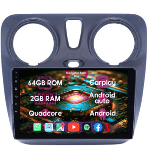 Navigatie dedicata Dacia Dokker 2012+, 2GB RAM 64GB ROM, Quad Core, Display 9" IPS Full HD, Carplay&Android Auto, Android 14, Suport camere AHD - imagine 1