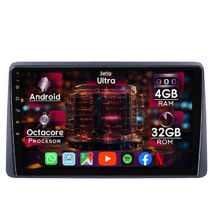 Navigatie dedicata Dacia Duster 2017-2021, 4GB RAM 32GB ROM, Octacore, Display 9" QLED, Carplay&Android Auto, Android 14, Ventilator Activ - imagine 1