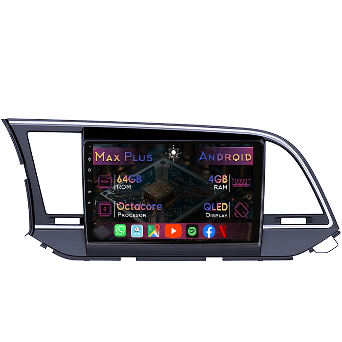 Navigatie dedicata Hyundai Elantra 2016-2020, 4GB RAM 64GB ROM, Octacore, Display 9" QLED, Carplay&Android Auto, Android 14, Suport camere AHD - imagine 1