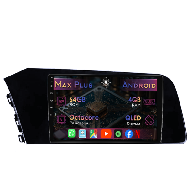 Navigatie dedicata Hyundai Elantra 2021, 4GB RAM 64GB ROM, Octacore, Display 10" QLED, Carplay&Android Auto, Android 14, Suport camere AHD