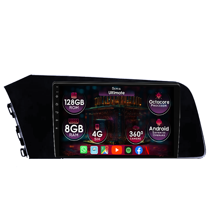 Navigatie dedicata Hyundai Elantra 2021, 8GB RAM 128GB ROM, Octacore, Platforma TS18, Display 10" QLED, Carplay&Android Auto, Android 14, Ventilator Activ - imagine 1