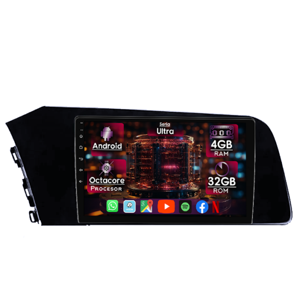 Navigatie dedicata Hyundai Elantra 2021, 4GB RAM 32GB ROM, Octacore, Display 10" QLED, Carplay&Android Auto, Android 14, Ventilator Activ