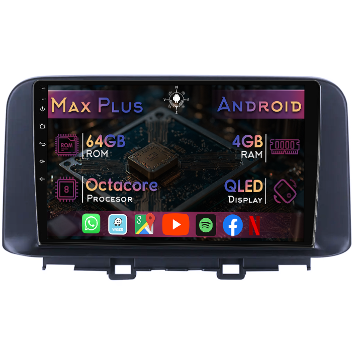 Navigatie dedicata Hyundai Encino 2018-2020, 4GB RAM 64GB ROM, Octacore, Display 9" QLED, Carplay&Android Auto, Android 14, Suport camere AHD - imagine 1