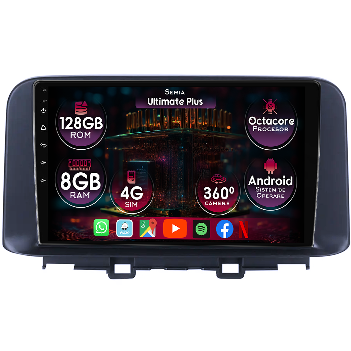 Navigatie dedicata Hyundai Encino 2018-2020, 8GB RAM 128GB ROM, Octacore, Platforma 7862, Display 9" QLED 2K, Carplay&Android Auto, Android 14, Ventilator Activ - imagine 1