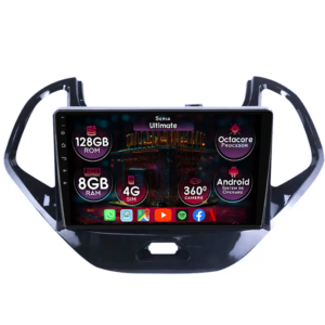 Navigatie dedicata Ford Figo 2015-2018, 8GB RAM 128GB ROM, Octacore, Platforma TS18, Display 9" QLED, Carplay&Android Auto, Android 14, Ventilator Activ - imagine 1