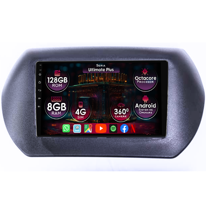 Navigatie dedicata Fiat Fiorino 2008, 8GB RAM 128GB ROM, Octacore, Platforma 7862, Display 10" QLED, Carplay&Android Auto, Android 14, Ventilator Activ - imagine 1
