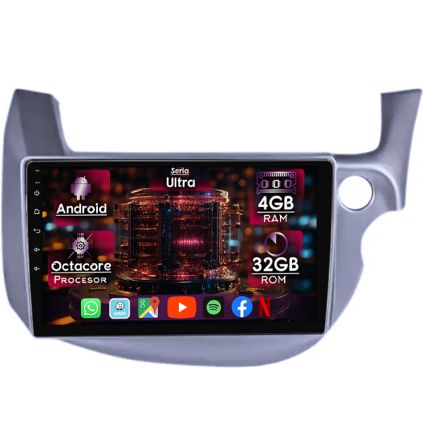 Navigatie dedicata Honda Fit/Jazz 2008-2013, 4GB RAM 32GB ROM, Octacore, Display 10" QLED, Carplay&Android Auto, Android 14, Ventilator Activ