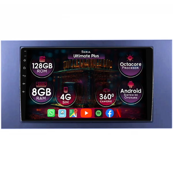 Navigatie dedicata Ford Focus 2 2004-2011, 8GB RAM 128GB ROM, Octacore, Display 7" QLED, Carplay&Android Auto, Android 13, Ventilator Activ