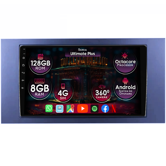 Navigatie dedicata Ford Focus 2 2004-2011, 8GB RAM 128GB ROM, Octacore, Display 7" QLED, Carplay&Android Auto, Android 13, Ventilator Activ - imagine 1