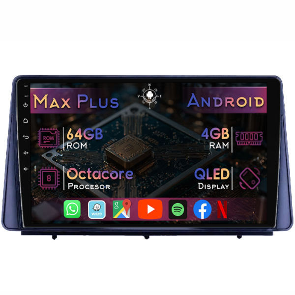 Navigatie dedicata Ford Focus 4 2019+, 4GB RAM 64GB ROM, Octacore, Display 10" QLED, Carplay&Android Auto, Android 14, Suport camere AHD