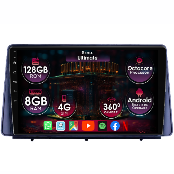 Navigatie dedicata Ford Focus 4 2019+, 8GB RAM 128GB ROM, Octacore, Platforma TS18, Display 10" QLED, Carplay&Android Auto, Android 14, Ventilator Activ