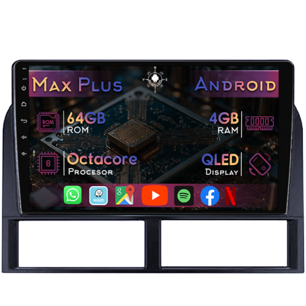 Navigatie dedicata Jeep Grand Cherokee 1999-2005, 4GB RAM 64GB ROM, Octacore, Display 9" QLED, Carplay&Android Auto, Android 14, Suport camere AHD
