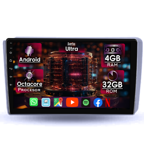Navigatie dedicata Hyundai Getz 2004-2006, 4GB RAM 32GB ROM, Octacore, Display 9" QLED, Carplay&Android Auto, Android 14, Ventilator Activ