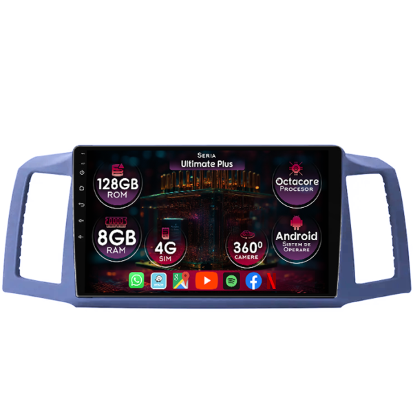 Navigatie dedicata Jeep Grand Cherokee 2004-2007, 8GB RAM 128GB ROM, Octacore, Platforma 7862, Display 10" QLED 2K, Carplay&Android Auto, Android 14, Ventilator Activ