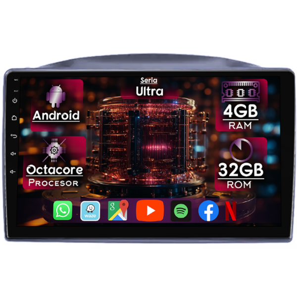 Navigatie dedicata Jeep Grand Cherokee 2004-2007, 4GB RAM 32GB ROM, Octacore, Display 10" QLED, Carplay&Android Auto, Android 14, Ventilator Activ