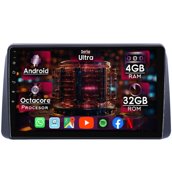 Navigatie dedicata Chrysler Grand Voyager 2011-2015, 4GB RAM 32GB ROM, Octacore, Display 9" QLED, Carplay&Android Auto, Android 14, Ventilator Activ