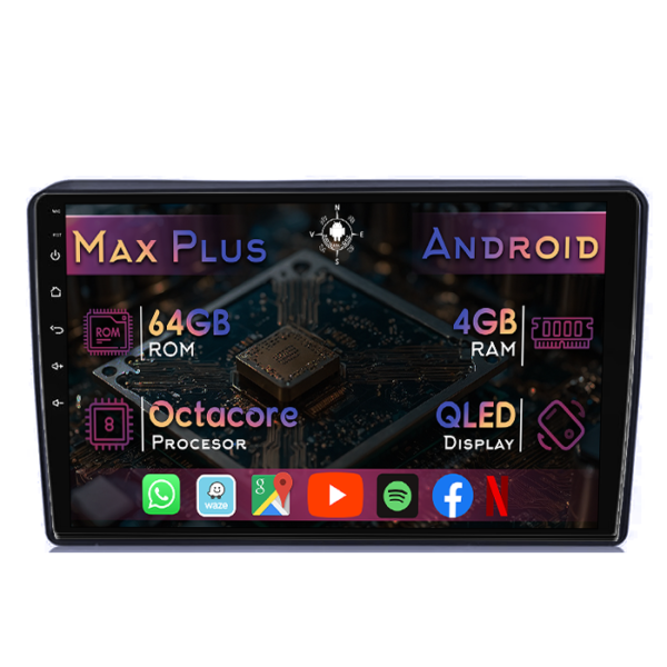 Navigatie dedicata Hyundai H1 2007-2015, 4GB RAM 64GB ROM, Octacore, Display 9" QLED, Carplay&Android Auto, Android 14, Suport camere AHD