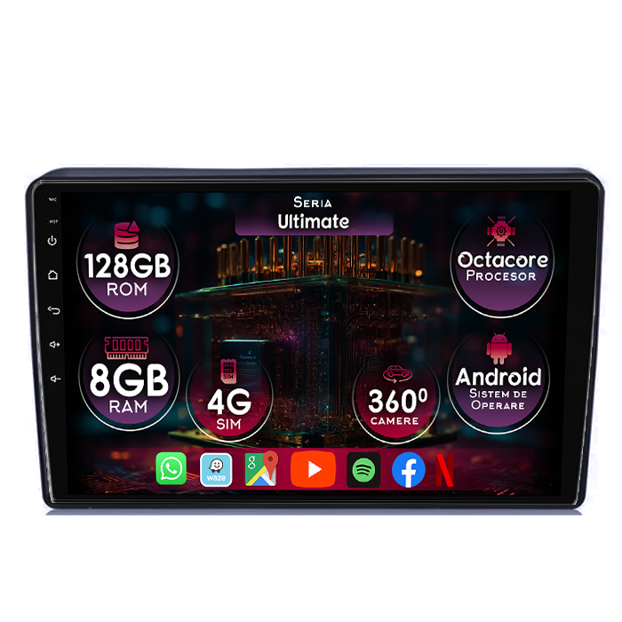 Navigatie dedicata Hyundai H1 2007-2015, 8GB RAM 128GB ROM, Octacore, Platforma TS18, Display 9" QLED, Carplay&Android Auto, Android 14, Ventilator Activ - imagine 1