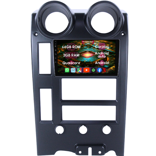 Navigatie dedicata Hummer H2 2002-2007, 2GB RAM 64GB ROM, Quad Core, Display 9" IPS Full HD, Carplay&Android Auto, Android 14, Suport camere AHD