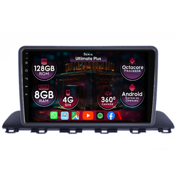 Navigatie dedicata Hyundai HB20 2021, 8GB RAM 128GB ROM, Octacore, Platforma 7862, Display 9" QLED, Carplay&Android Auto, Android 14, Ventilator Activ