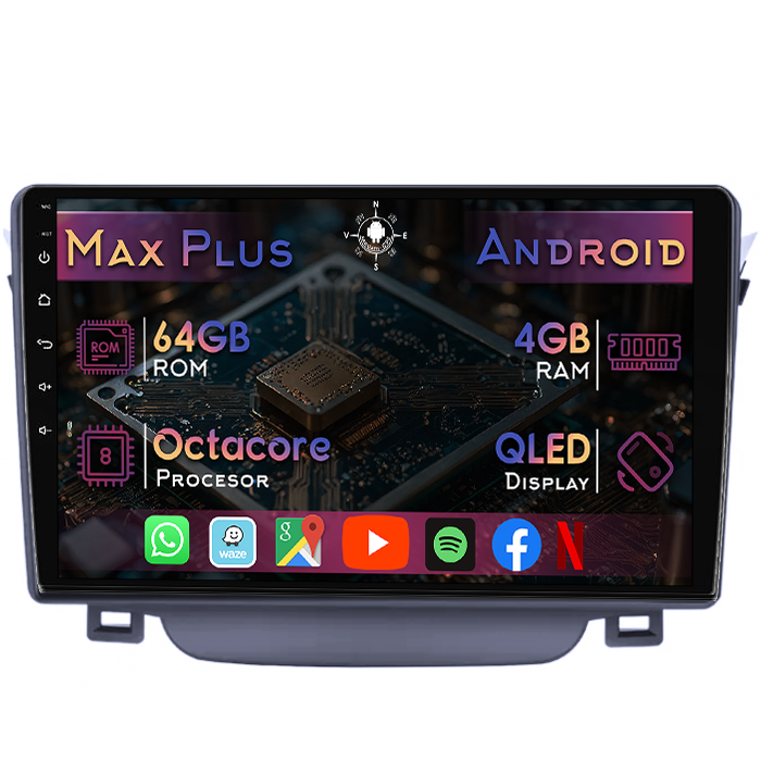 Navigatie dedicata Hyundai I30 2011-2015, 4GB RAM 64GB ROM, Octacore, Display 9" QLED, Carplay&Android Auto, Android 14, Suport camere AHD - imagine 1