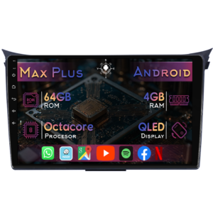 Navigatie dedicata Hyundai I30 2011-2017, 4GB RAM 64GB ROM, Octacore, Display 9" QLED, Carplay&Android Auto, Android 14, Suport camere AHD - imagine 1