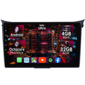 Navigatie dedicata Hyundai I30 2011-2017, 4GB RAM 32GB ROM, Octacore, Display 9" QLED 2K, Carplay&Android Auto, Android 14, Ventilator Activ - imagine 1