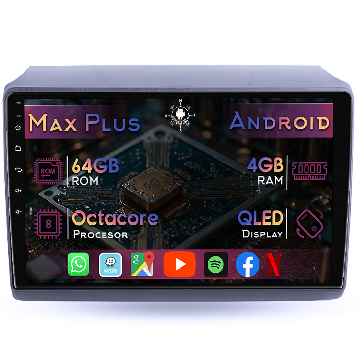 Navigatie dedicata Citroen Jumper 2006+, 4GB RAM 64GB ROM, Octacore, Display 9" QLED, Carplay&Android Auto, Android 14, Suport camere AHD - imagine 1